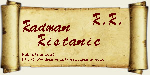 Radman Ristanić vizit kartica